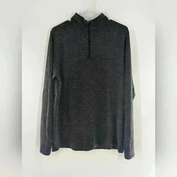 Reebok Other - Reebok Men's Medium Mock Neck Charcoal Gray Small Zip Thumb Hole pullover